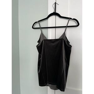 Old Navy Sliver Velvet Ruffle Cami size Small